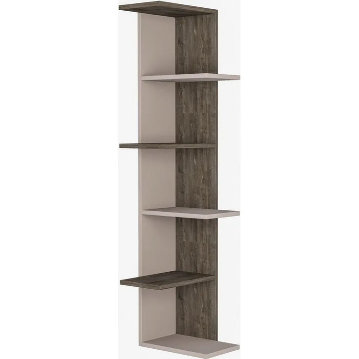 Livetastic Bücherwand, Mokka, Holzwerkstoff, 5 Fächer, 37x141x24 cm, für Wohnzimmer