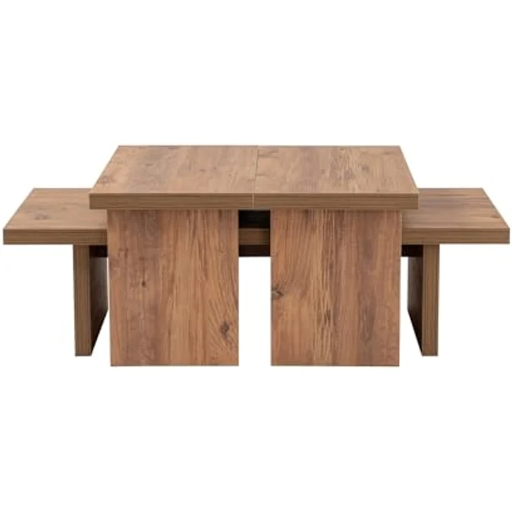 Moderner rustikaler Couchtisch, Atlantic Pine, 110 x 45 x 18 | aus 100% melaminbeschichteter Spanplatte, Stärke: 18 mm | perfekt für Homeoffice & Arbeitszimmer, elegantes & funktionales Design – Bild 7
