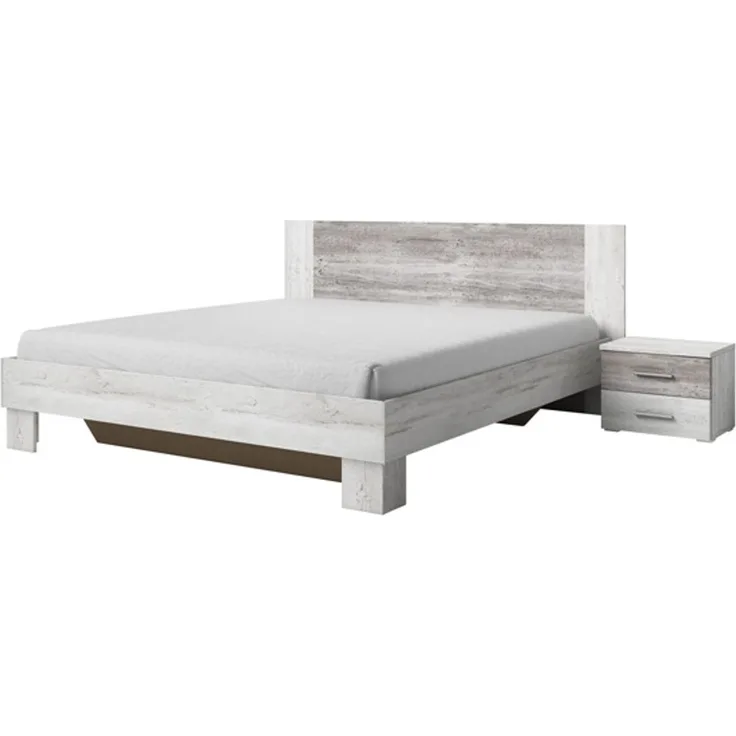 Bett ONTARIO 180x200 cm Arctic Pine inkl. 2 x Nachtkommoden