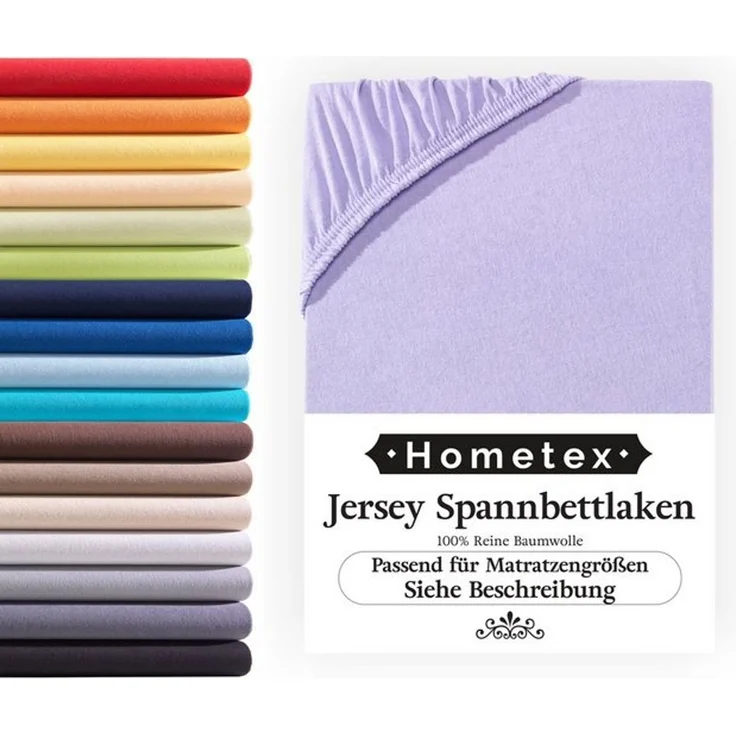 Hometex Premium Textiles Spannbettlaken Jersey Spannbettlaken 100% Baumwolle, Jersey, Gummizug: Rundumgummizug, Premium-Jersey Matratzenhöhe bis 23 cm – Bild 4