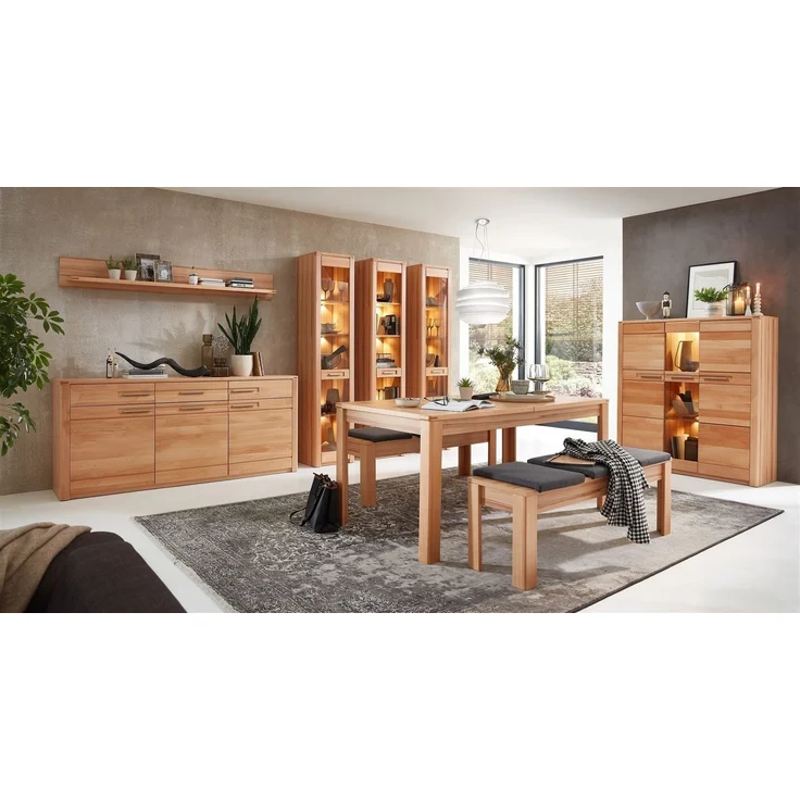 Wandboard >Nature One< FSC, in Kernbuche teilmassiv - 180x24x22cm (B/H/T) – Bild 5