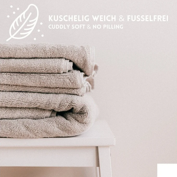 Hometex Premium Textiles Handtuch in Premium Qualität 500 g/m², Feinster Frottier-Stoff 100% Baumwolle, 1x Badetuch + 2 Duschtuch + 4 Handtuch + 8 gastetuch, weich, saugfähig, extra schwer & flauschig – Bild 4
