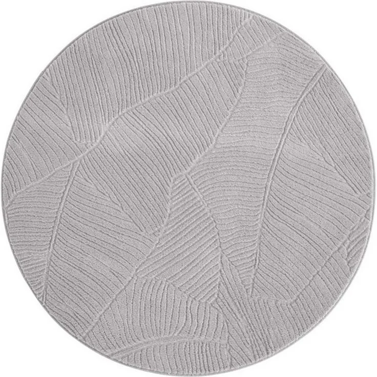 TaraCarpet Teppich TaraCarpet Homestyle 391 Blätter, rechteckig, Höhe: 10 mm, Felloptik hoch-tief weich waschbar floral grau 50x80 – Bild 2