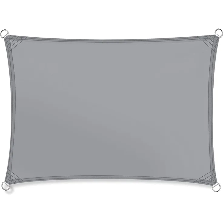 Sonnensegel 3 m x 2 m hellgrau rechteckig Capri Sonnenschutz wasserabweisend