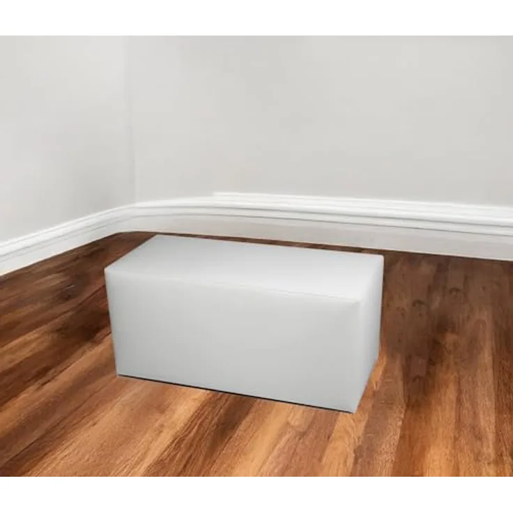 Talamo Italia - Pouf Aceto, Mehrzwecksessel, Sitzsack, Hockerhocker, Made in Italy, 40x90 h42 cm, Weiß