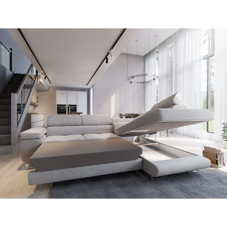 Masseno Ecksofa APIRO mit Schlaffunktion L-Form, Sofa mit Bettkasten – Bild 3