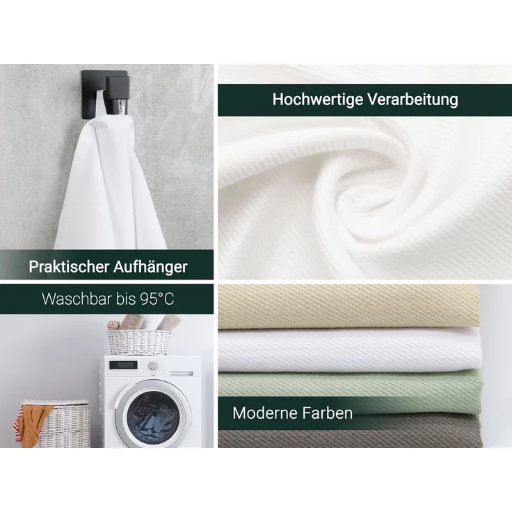 ZOLLNER Geschirrtuch, (Spar-Set, 5-tlg), 50 x 70 cm, 100% Baumwolle, vom Hotelwäschespezialisten – Bild 2