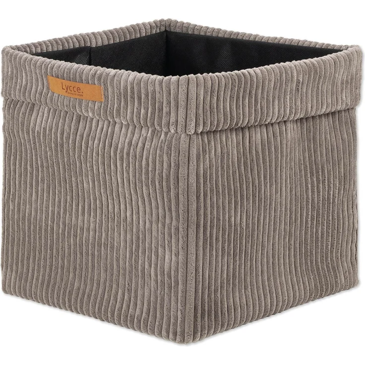 Lycce faltbare Aufbewahrungsbox - Cord, passend für Kallax Regal, abnehmbarer Bezug, robust, formstabil Taupe 31x33x33cm – Bild 1