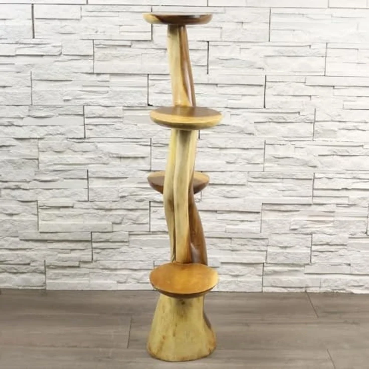 Oriental Galerie Blumenhocker Blumenständer Massiv Akazie Natur 100 cm (1 St) – Bild 5