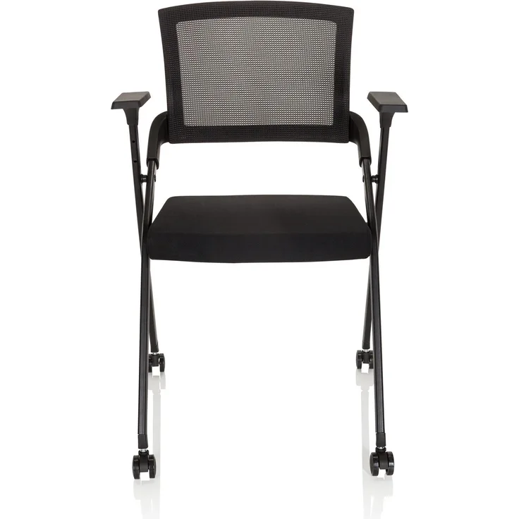 hjh OFFICE Besucherstuhl Konferenzstuhl PRIORITY II Stoff/Netzstoff Schwarz