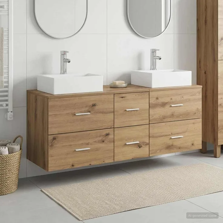 vidaXL Badezimmerschrank-Set 3 stk. Artisan-Eiche 129 x 41 x 79,5 cm 3405850