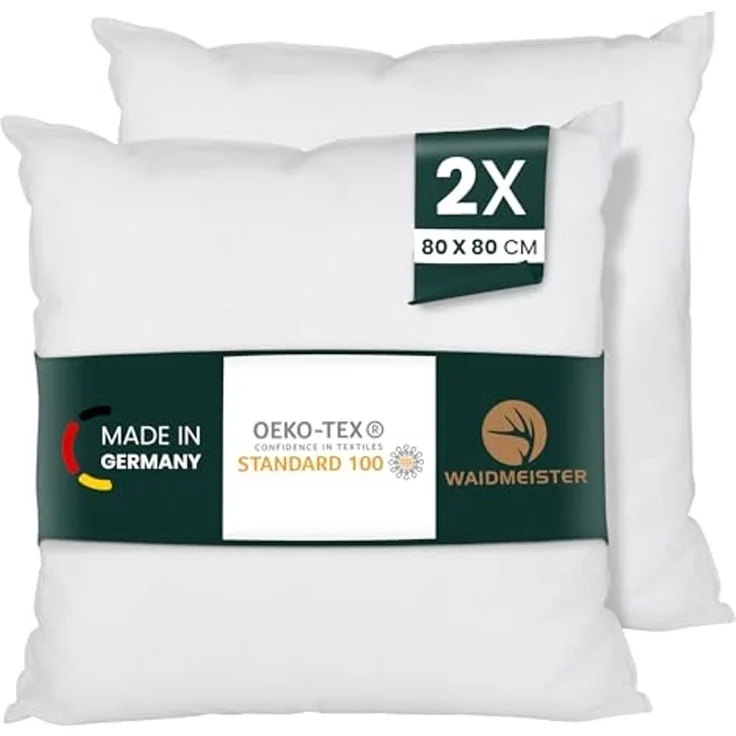 Waidmeister Kopfkissen Kopfkissen 80x80 cm 2er Set Weiches & Bequemes Mikrofaser Schlafkissen – Bild 1