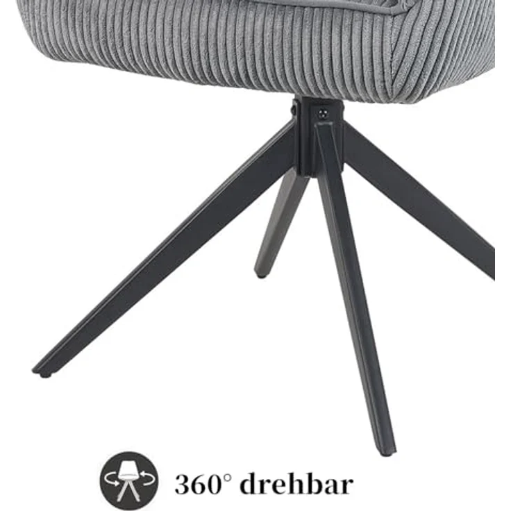 B&D home Armlehnstuhl ARVIT (1 St), modern, drehbares Metallgestell, Cord, mit Armlehnen – Bild 12