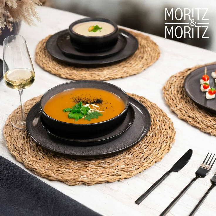 Moritz & Moritz VIDA 24tlg Geschirrset Anthrazit – Bild 9