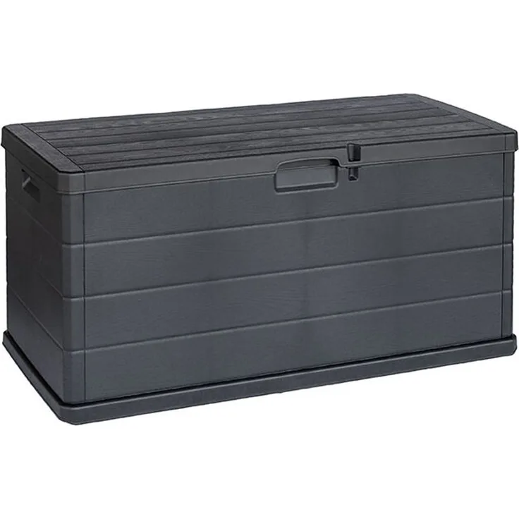 XL Auflagenbox Sitzbank 2 Personen, Kunststoff Anthrazit, 340L