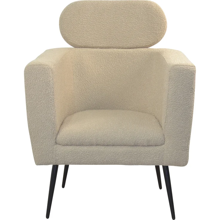 Polstersessel mit Kopfstütze "Calle" im Retrostyle, beige – Bild 4