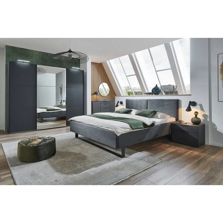 Wimex Polsterbett Amsterdam by fresh to go, mit Cord-Stoff bezogen, gepolstertes Kopfteil, Liegefläche 180x200cm – Bild 2