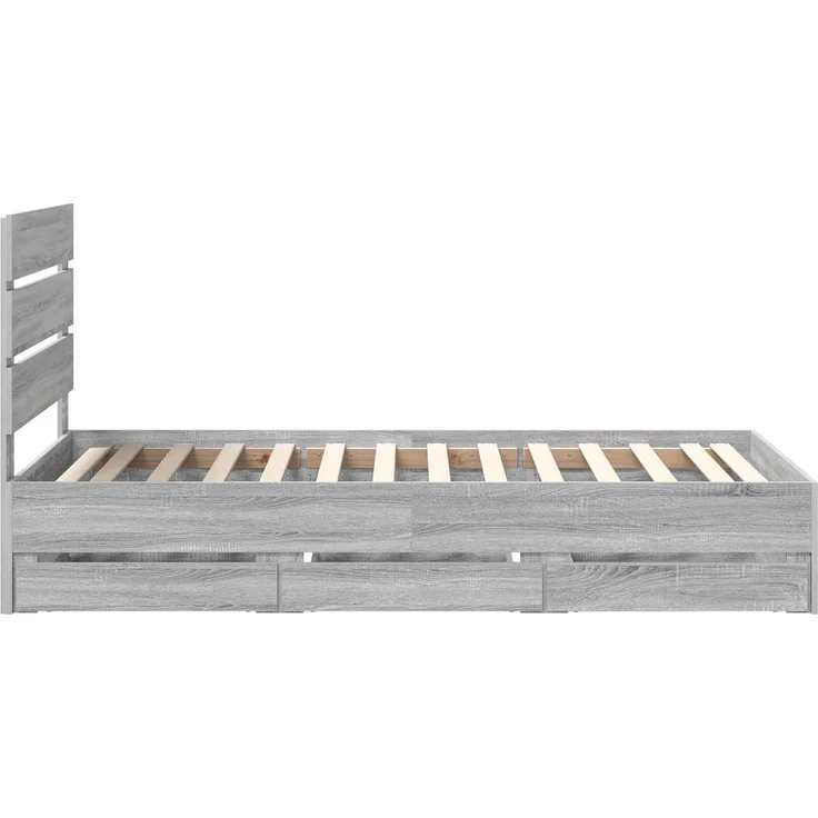 vidaXL Bettrahmen Sonoma-Grau 100 x 200 cm Ingenieurs Holz 3411857 – Bild 9