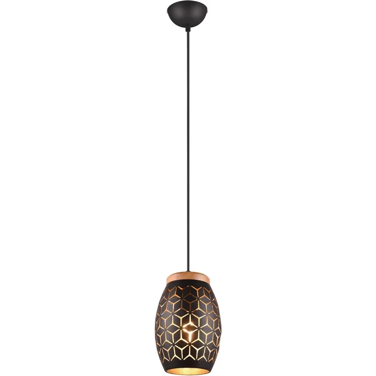 Trio Leuchten Pendelleuchte Bidar E27 schwarz, gold – Bild 2