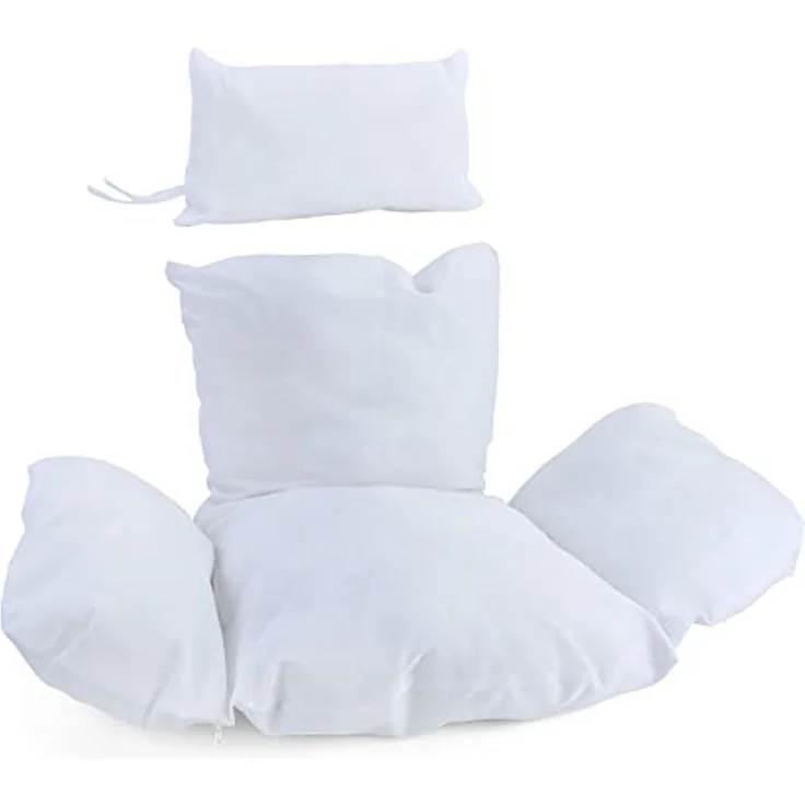 Kissen für Hängesessel Korb inkl. Rückenteil 2-teiliges Set Style Weiss – Bild 2