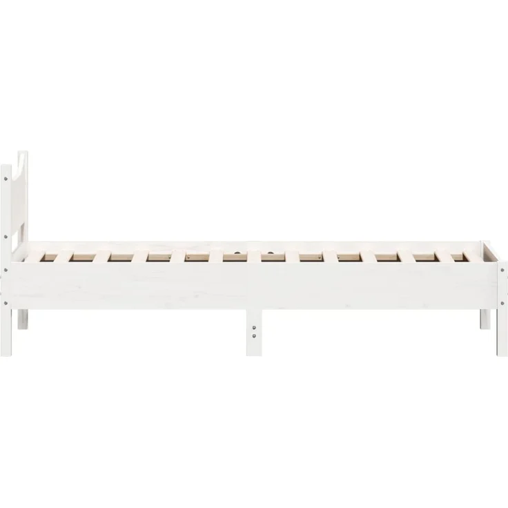Einzelbetten, Betten für Erwachsene, Massivholzbett ohne Matratze Weiß 75x190 cm Kiefernholz de4988 – Bild 5
