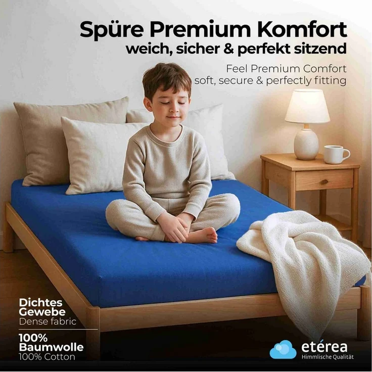 etérea Himmlische Qualität Spannbettlaken etérea Comfort Jersey Spannbettlaken, Jersey, Gummizug: rundum, (1 Stück) – Bild 2