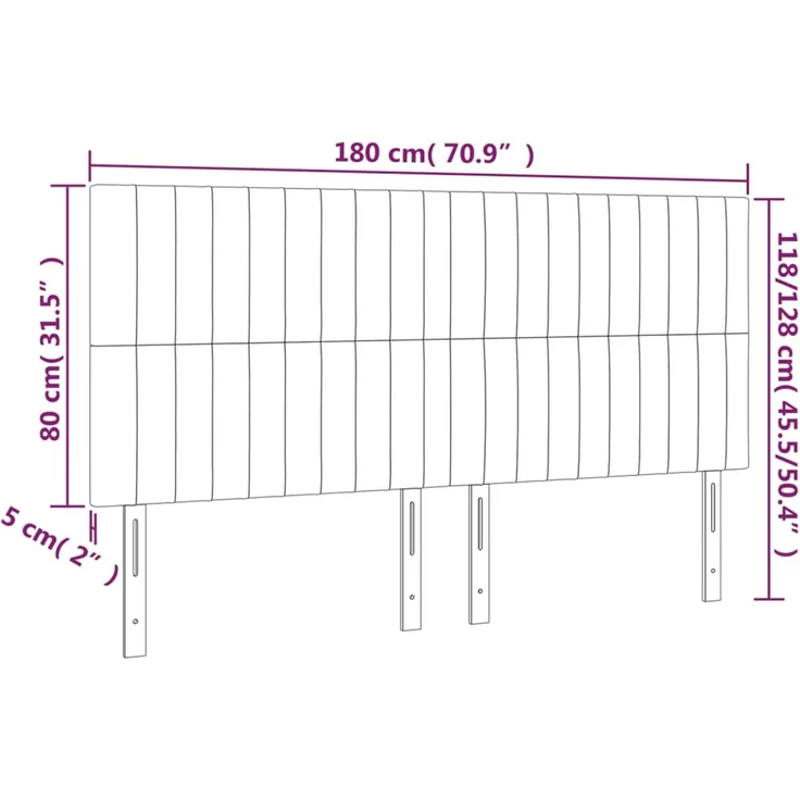 vidaXL Kopfteile 4 Stk. Taupe 90 x 5 x 78/88 cm Stoff 3116588 – Bild 8