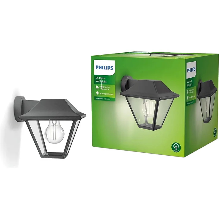 Philips Außenleuchten Wandbeleuchtung für den Außenbereich Anthrazit IP44 Garten Terrasse I Garten Terrasse