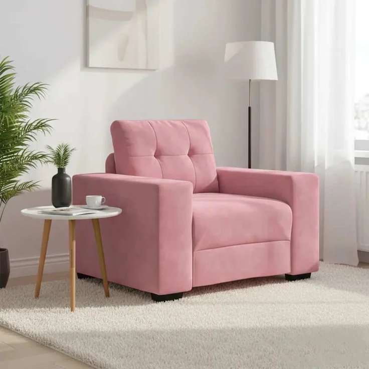 vidaXL Sessel Rosa 100x78x80 cm Samt 4105101 – Bild 1