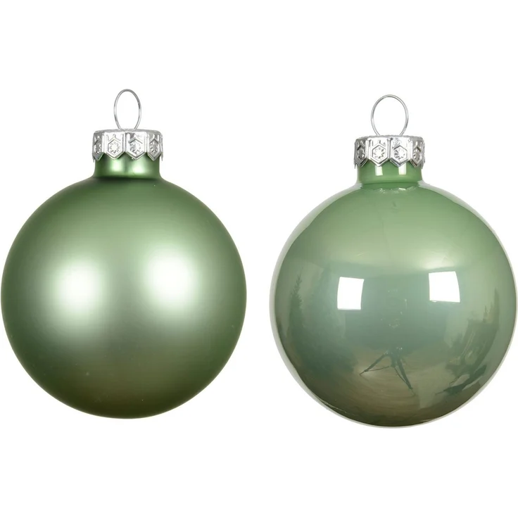 Kaemingk Weihnachtsbaumkugel, Weihnachtskugeln Glas 3,5cm 16 Stück - Matchagrün