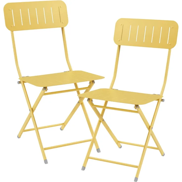 Klappstuhl Sande 2er Set Stahl Gelb [en. casa]