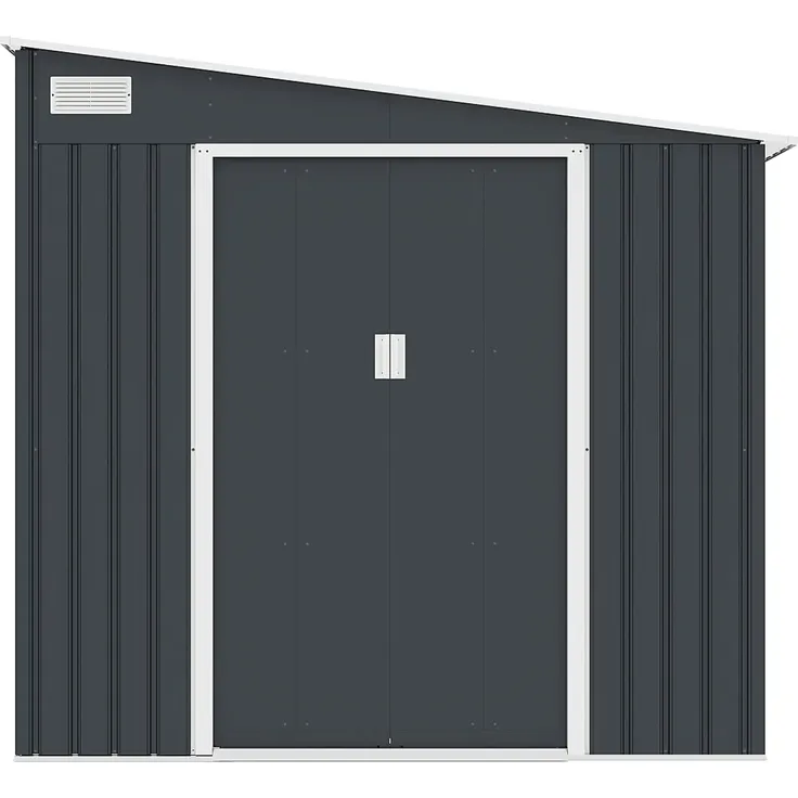 Vente-unique - DAUSTIN Gartenhaus Metall Grau - B 245 cm x H 193 cm x L 203 cm – Bild 4