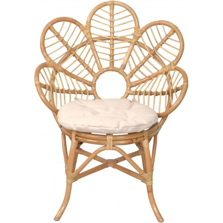 Rattansessel handgeflochten "Sandra" incl. Kissen, beige