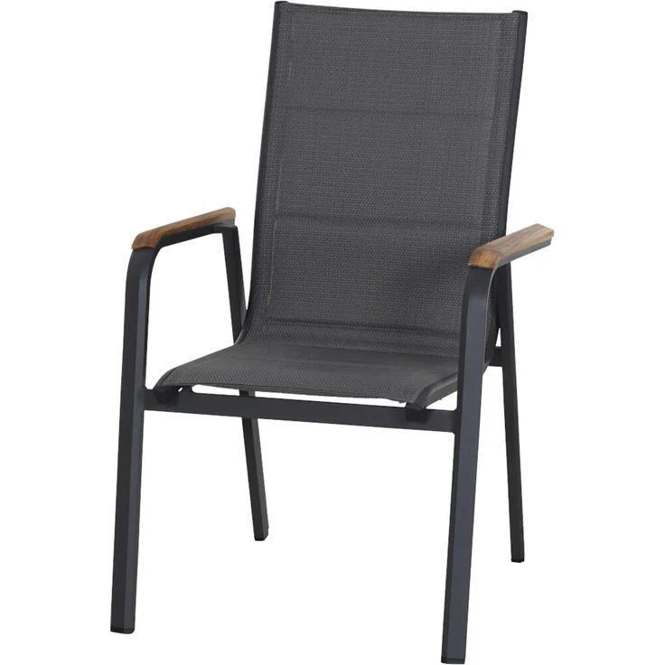 Siena Garden Tesoro Stapelsessel - Teak & Aluminiumgestell, matt anthrazit (N40078) – Bild 1