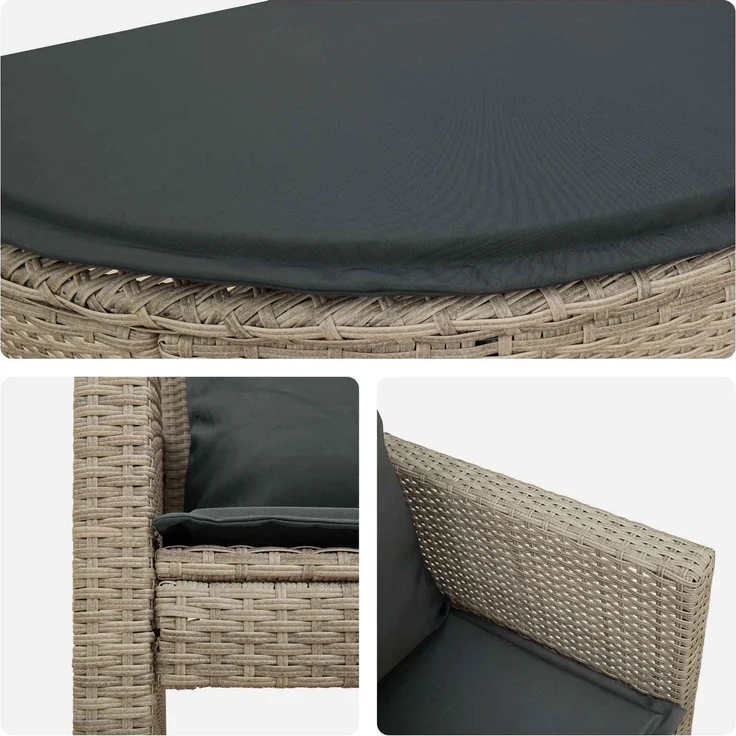 vidaXL Garten-Sofa 8 pcs Hellgrau und Dunkelgrau Poly-Rattan 42025901 – Bild 10