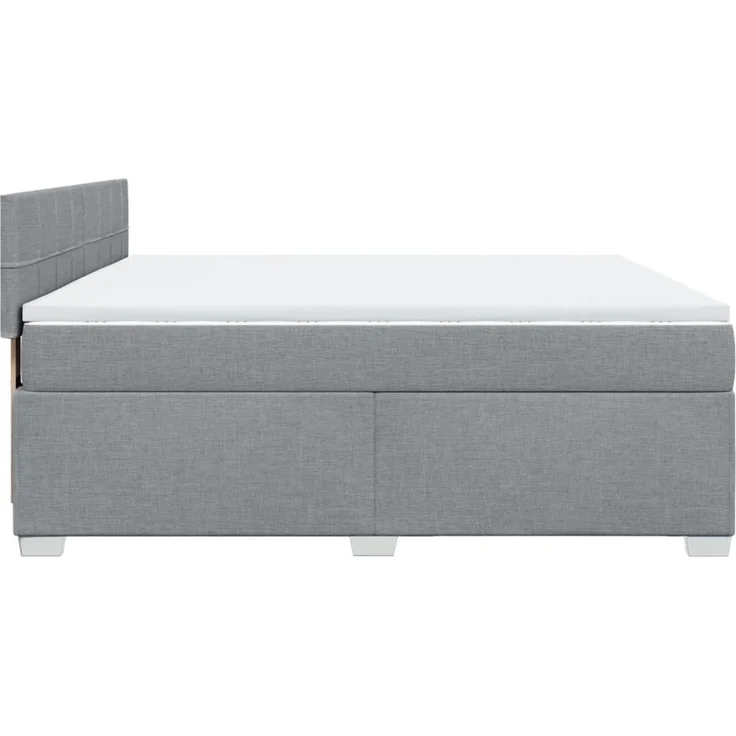 vidaXL Boxspringbett mit Matratze Hellgrau 180x200 cm Stoff 3288267 – Bild 11