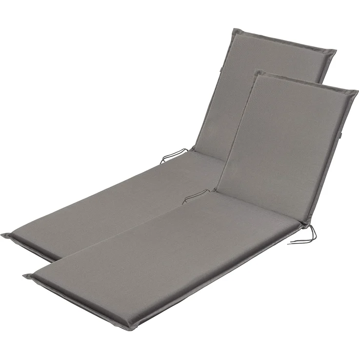 Traumnacht Komfort 2er Set Liegenauflagen Outdoor anthrazit mit abnehmbarem Bezug, 190 x 58 x 6 cm, Öko-Tex zertifiziert, produziert nach deutschem Qualitätsstandard – Bild 1