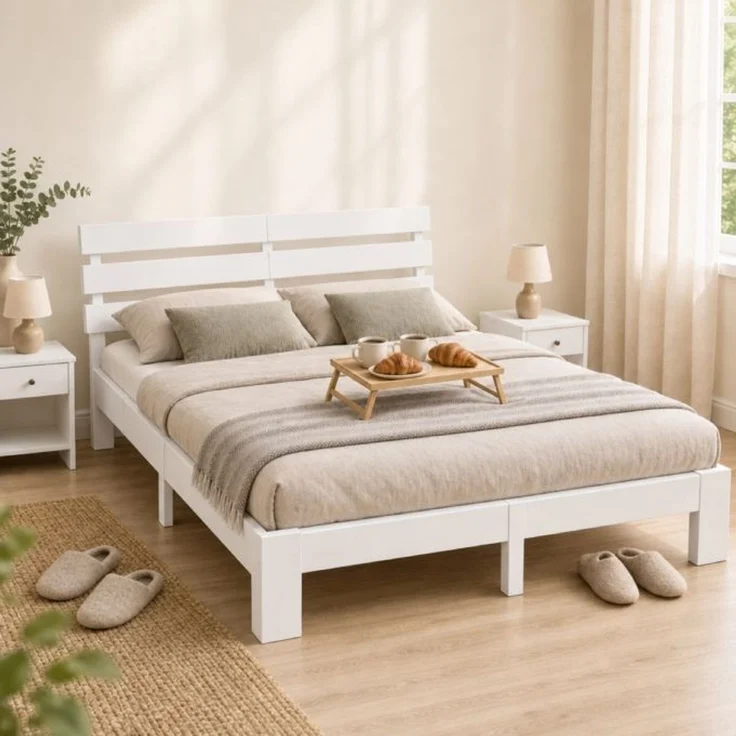 Relaxdays Bett Massivholz 140x200 cm – Bild 3
