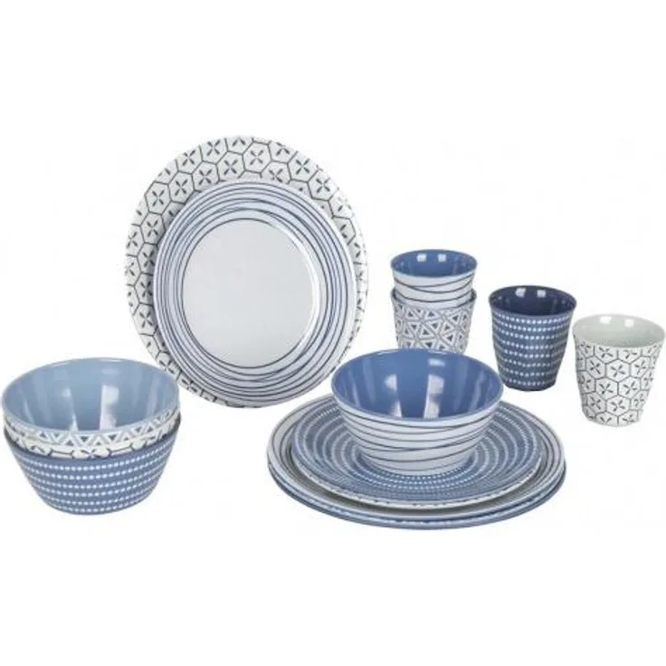 Bo-Camp Mix & Match Geschirrset 16-teilig blau