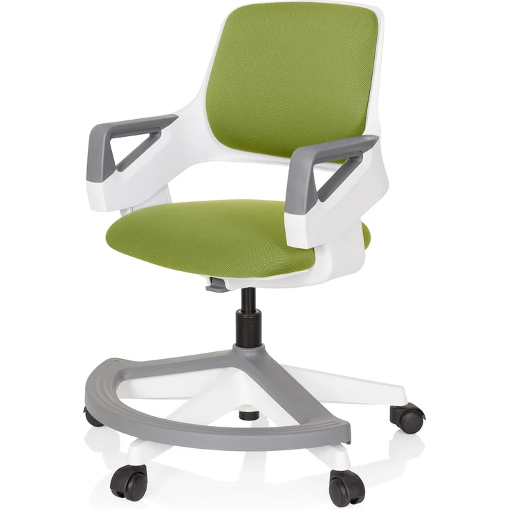 hjh OFFICE Kinder- und Jugendstuhl Kid Flex Mitwachsender Drehstuhl, Verstellbare Rückenlehne & Fußablage, Grün – Bild 9