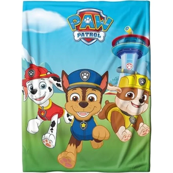 Kinderdecke Paw Patrol 130x170 cm, weich und kuschelig, passend zur Bettwäsche, MTOnlinehandel, Sofadecke, das perfekte Geschenk für Mädchen und Jungen – Bild 2