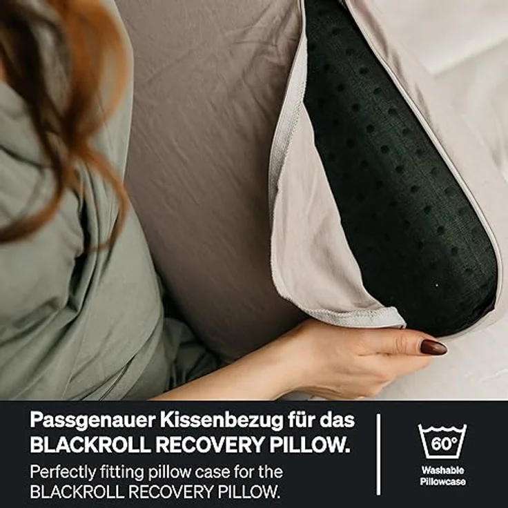 BLACKROLL® Pillow CASE Jersey, Kissenbezug 30x50 cm für Recovery Pillow, weicher Kopfkissenbezug aus hochwertiger Baumwolle, formstabile Kissenhülle ohne Faltenbildung, Anthrazit – Bild 7