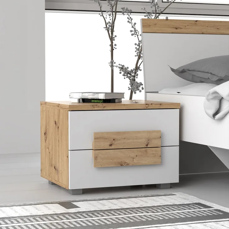 FORTE Arkina Nako, Holzwerkstoff, Braun/Weiß, 50,4 x 37,3 x 41,3 cm