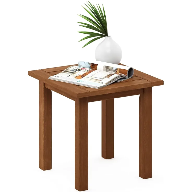 Furinno Tioman Outdoor Beistelltisch aus Teaköl, Natur, 44.45 x 44.96 x 43.94 cm