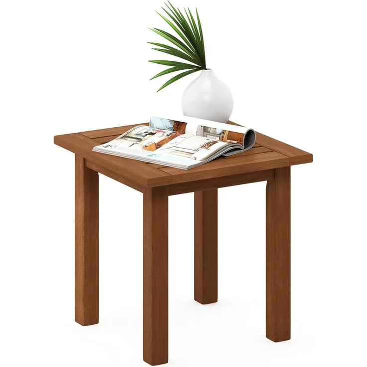 Furinno Tioman Outdoor Beistelltisch aus Teaköl, Natur, 44.45 x 44.96 x 43.94 cm