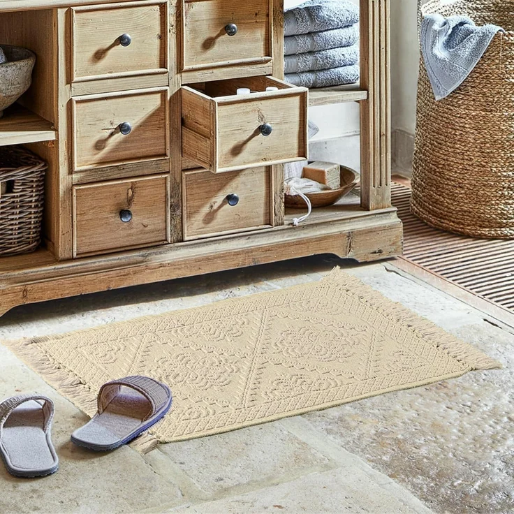 Mirabeau Badematte Badematte Mivorex beige, Höhe 60.0 mm, 100% Baumwolle, stilvolles Interieur, Baumwoll-Jacquard, Angenehm weich – Bild 2
