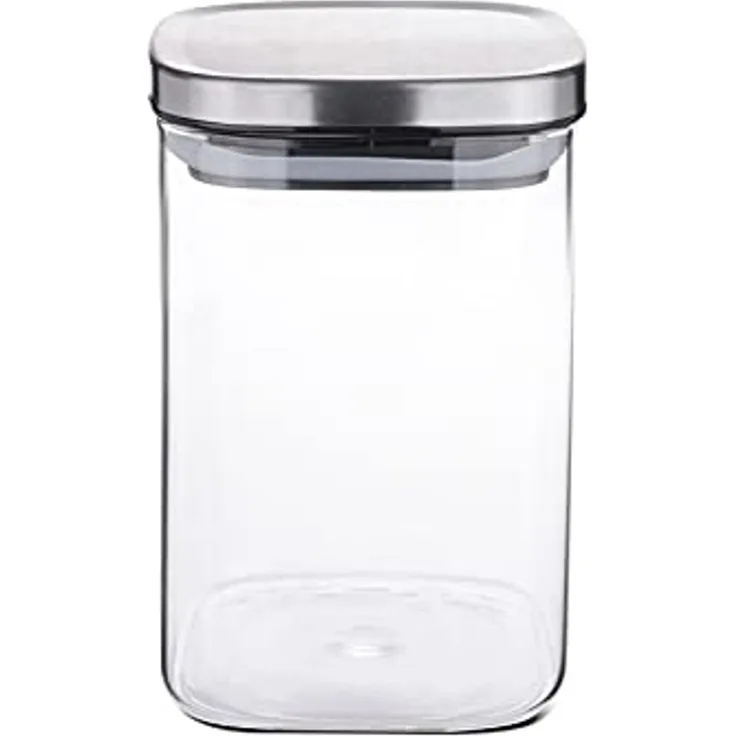 Weis 15954 Vorratsdose Vorratsglas eckig mit Deckel 1000ml