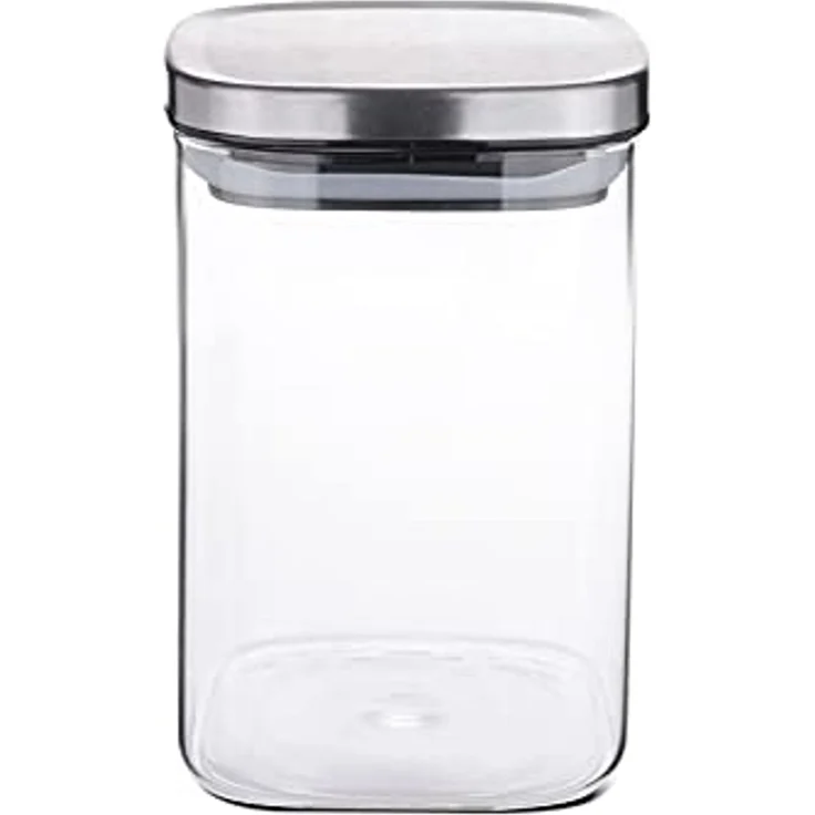 Weis 15954 Vorratsdose Vorratsglas eckig mit Deckel 1000ml