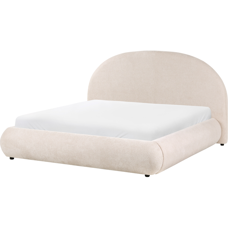 Bett mit Stauraum Stoff GRASSE 160x200 cm Hellbeige