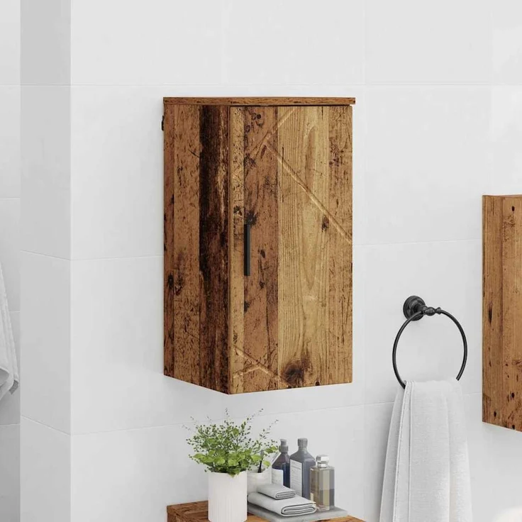 vidaXL Badezimmerschrank Wandmontiert Altholz 30 x 31,5 x 61 cm 883352 – Bild 3